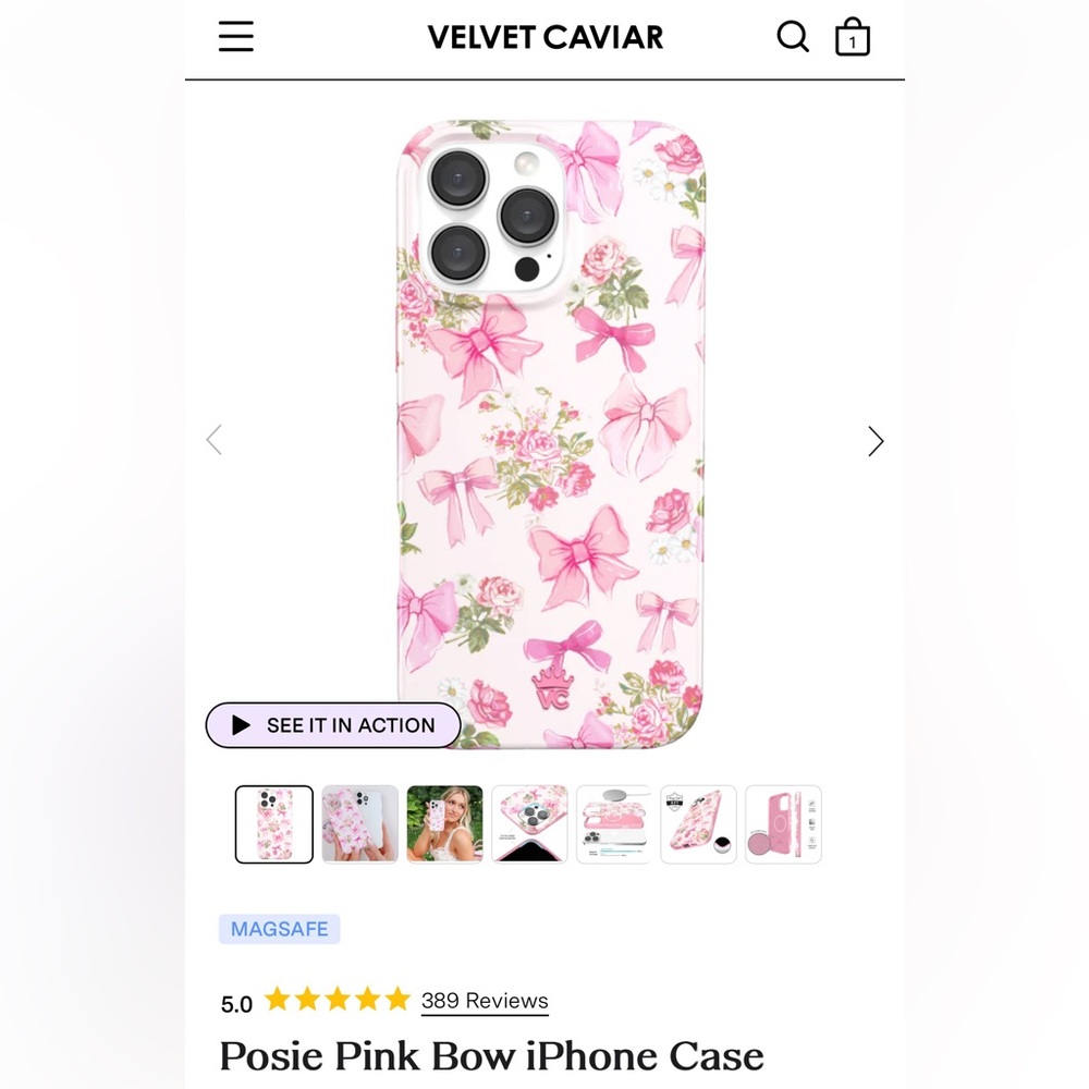 Lightly used Velvet Caviar Posie Pink iPhone 15 Pro Max Phone Case